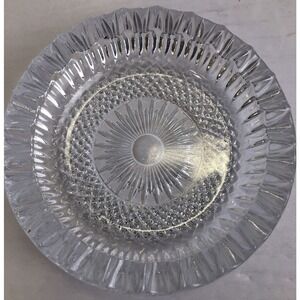 Ashtray Cigarette‎ Round Sunburst Crystal Bowl Beautiful Vintage 6-Inch Diameter